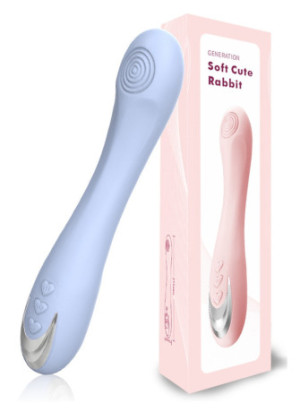 Vibromasseur silicone 10 modes de vibration USB bleu - BOZ-053TUR